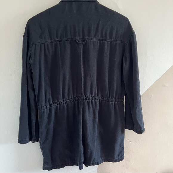 Black Utility Button Shirt Jacket - Picture 5 of 5